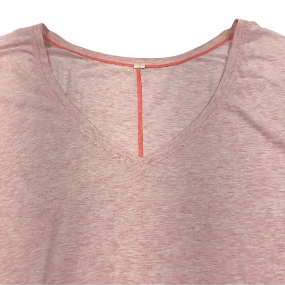 LULULEMON My Mantra V-Neck Hi Low Top Tunic Sz 12/14 Pink Athletic Everyday